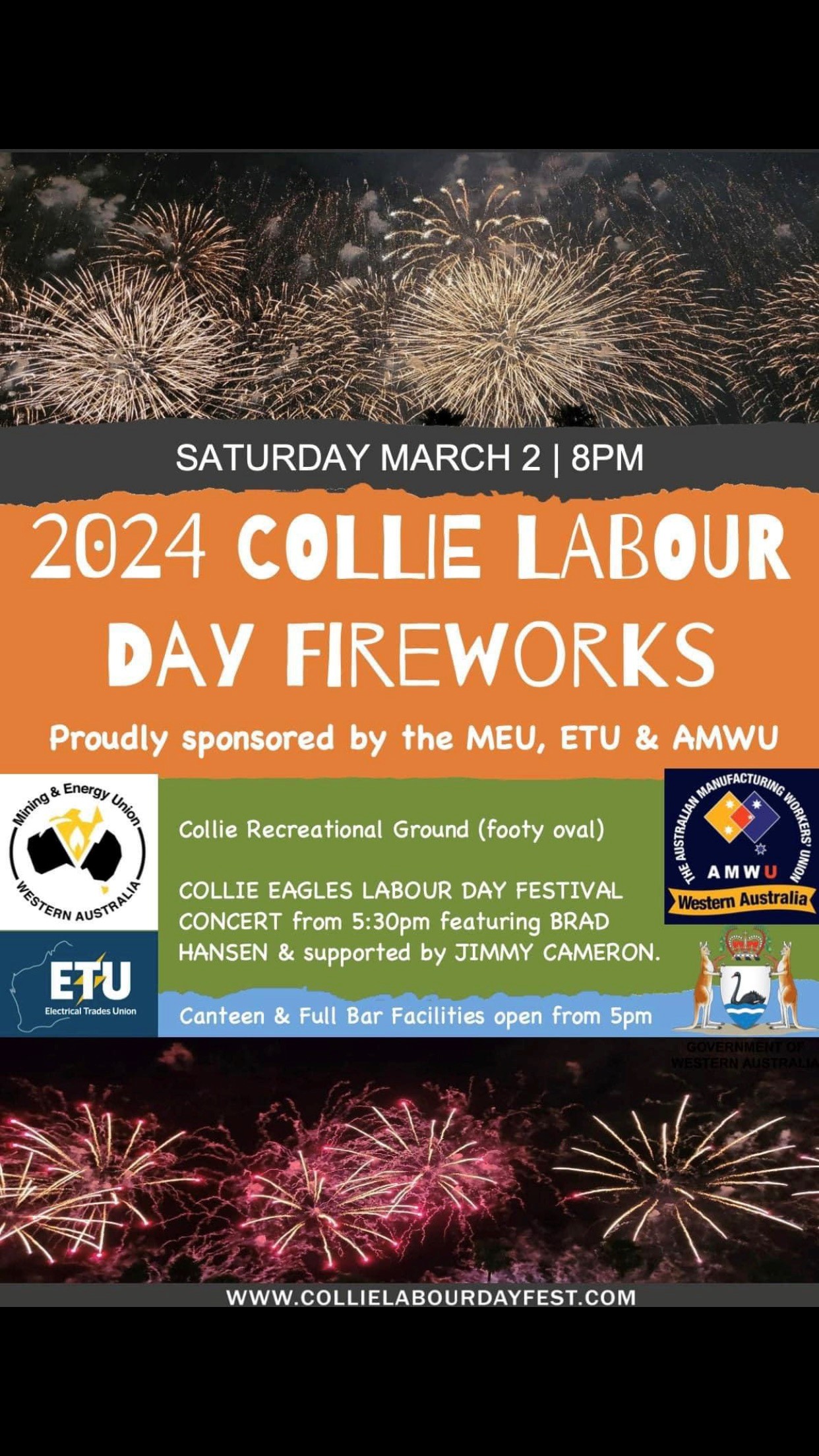 Collie Labour Day Concert and Fireworks Shire of Collie